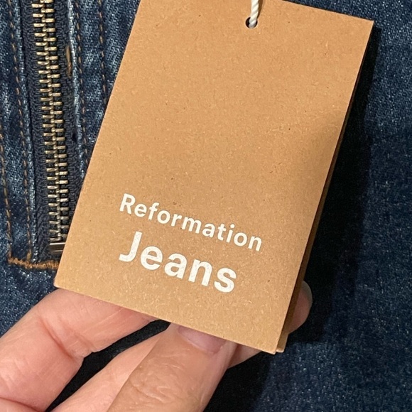 NEW REFORMATION Julianna Zip MidRise Straight Jeans Exposed Zip Mesa Stretch 26 - Picture 6 of 13